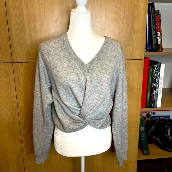 T by Alexander Wang Sweaters - T by Alexander Wang gray knit front cropped sweater
